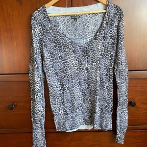 Express long sleeve cheetah print shirt